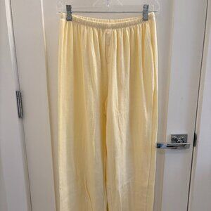 AERIE yellow pointelle PJ pants size S NWT